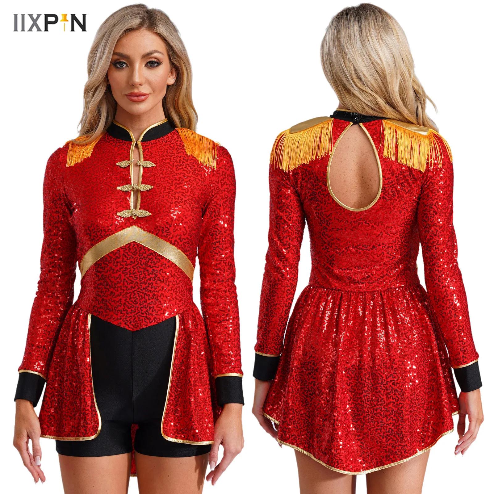 Women'S Formal Wear Jumpsuit - Women Magician Bodysuit Sequins Ringmaster Circus