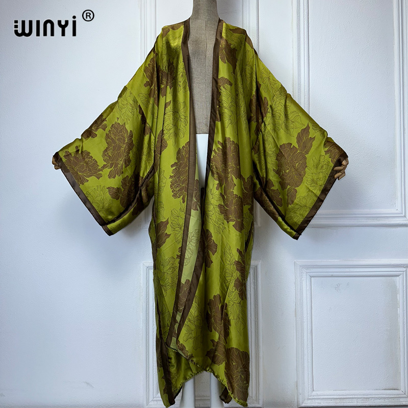 Young Women'S Formal Wear - WINYI Africa boho print Kimonos long