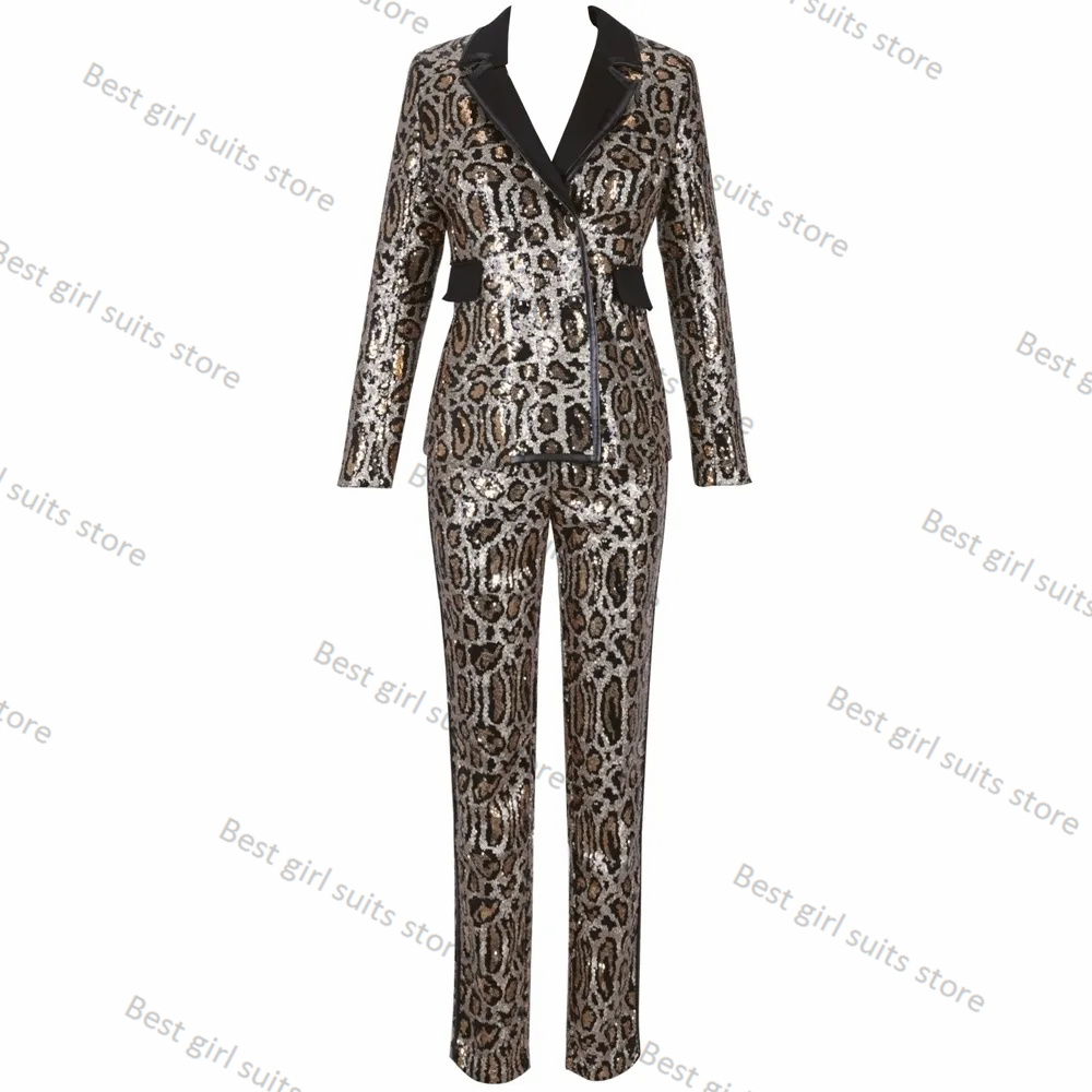 Leopard Printed 2 Piece Women  - Tailored Trouser Wide review and price