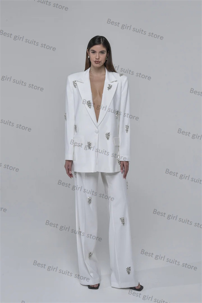 2 Piece Formal Women Suit Pant - Tailored Trouser Wide review and price