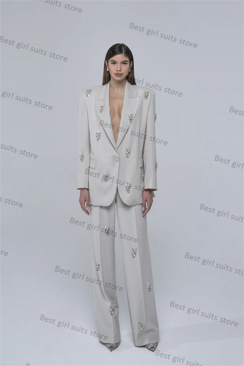 2 Piece Formal Women Suit Pant - Tailored Trouser Wide review and price