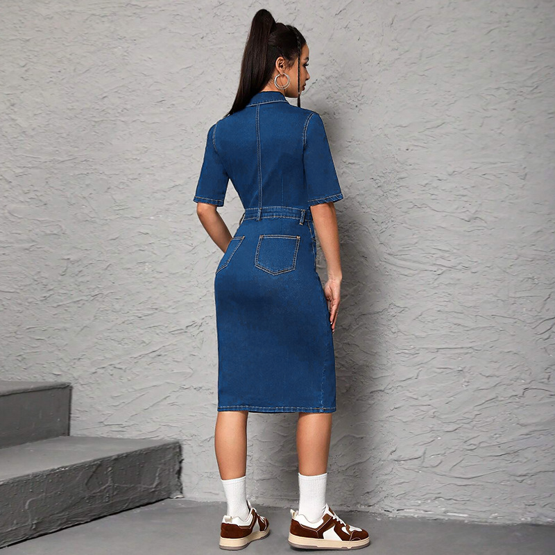 Women Long Dress Turn Down Col - Wrap Dress Work review and price