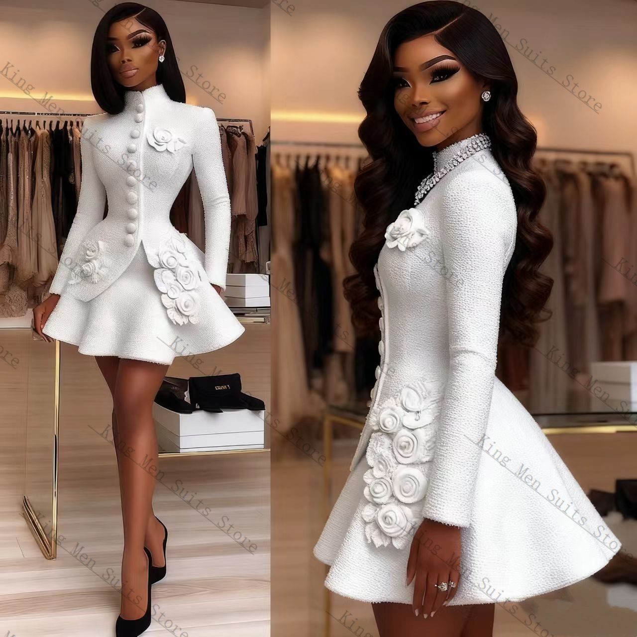 Luxury White Women Suit Set 2  - Women'S Formal Wear Wedding Guest review and price
