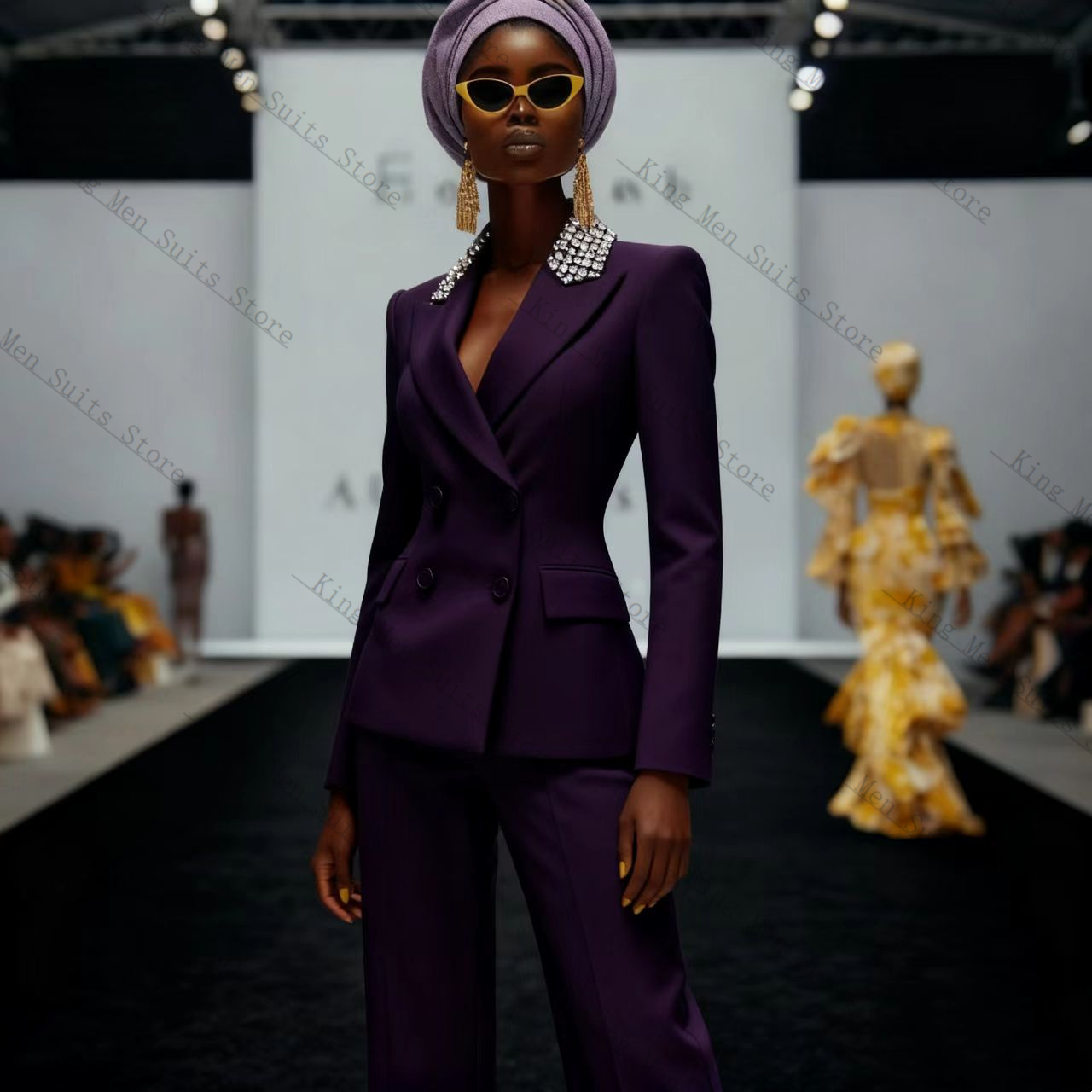 Luxury Crystals Women Suit Set - Women'S Formal Wear Wedding Guest review and price