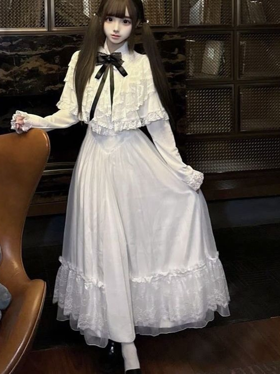 Japanese Short Sleeve Bow Lace - Women Formal Wear Outfits review and price