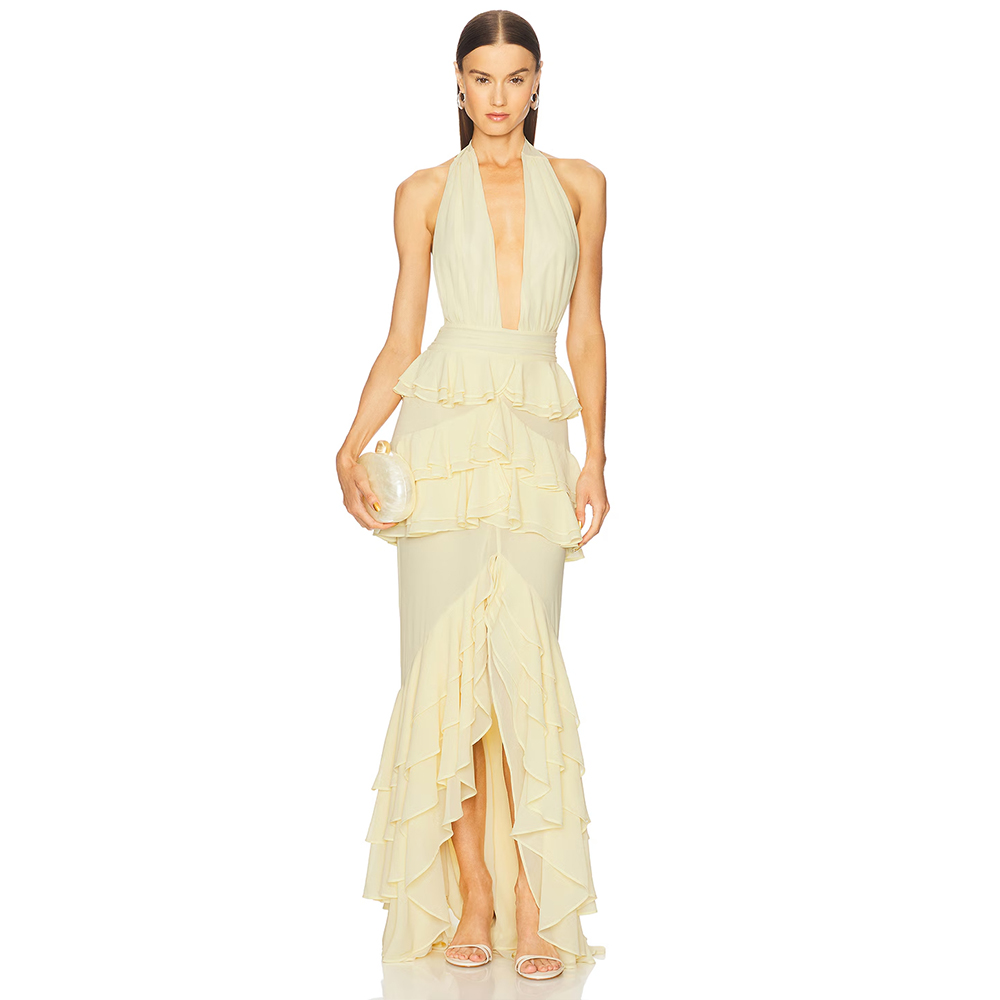 Evening Dresses Deep V Neck Ha - Women'S Formal Wear Wedding Guest review and price