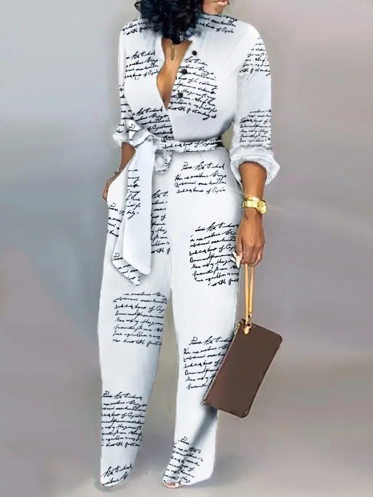 Women Fashion Letter Print Lon - Women'S Formal Wear Jumpsuit review and price