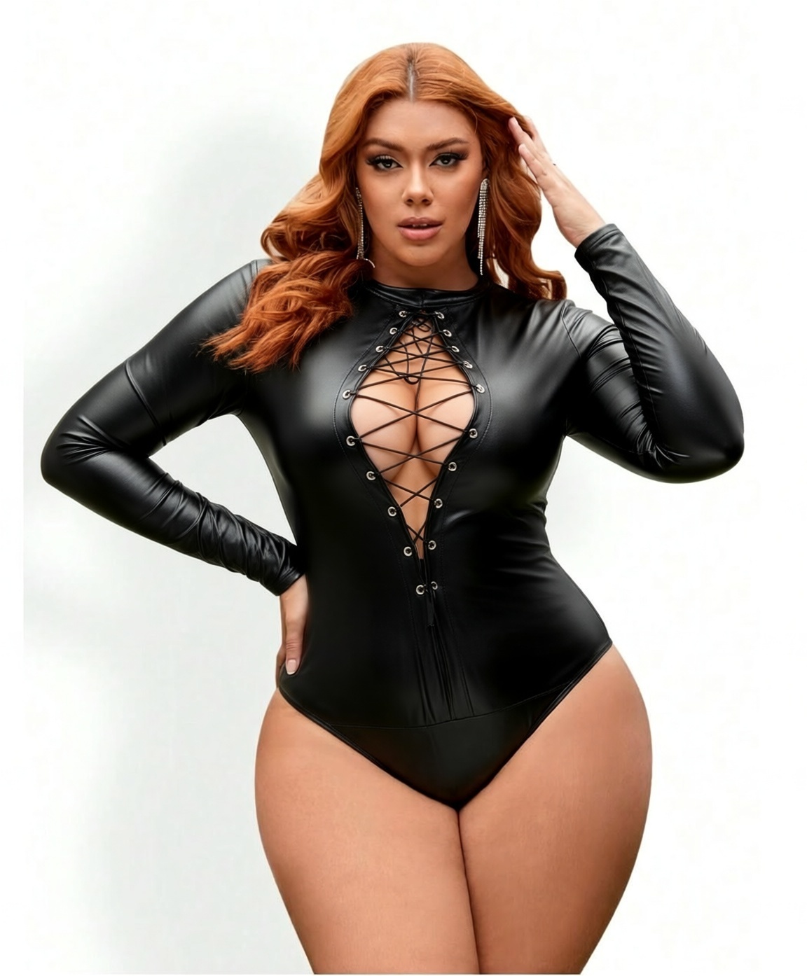 Plus Size Women Leather Bodysu - Women'S Formal Wear Jumpsuit review and price