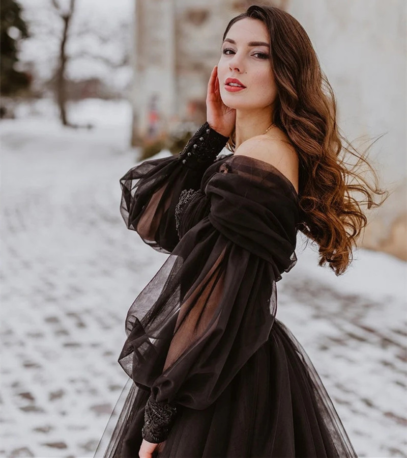 Customized Gothic Black Weddin - Women'S Gothic Formal Wear review and price