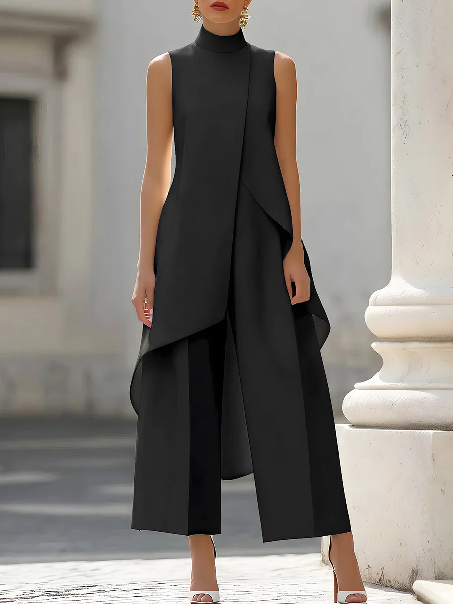 Sleeveless High Neck Asymmetri - Women'S Formal Wear Jumpsuit review and price