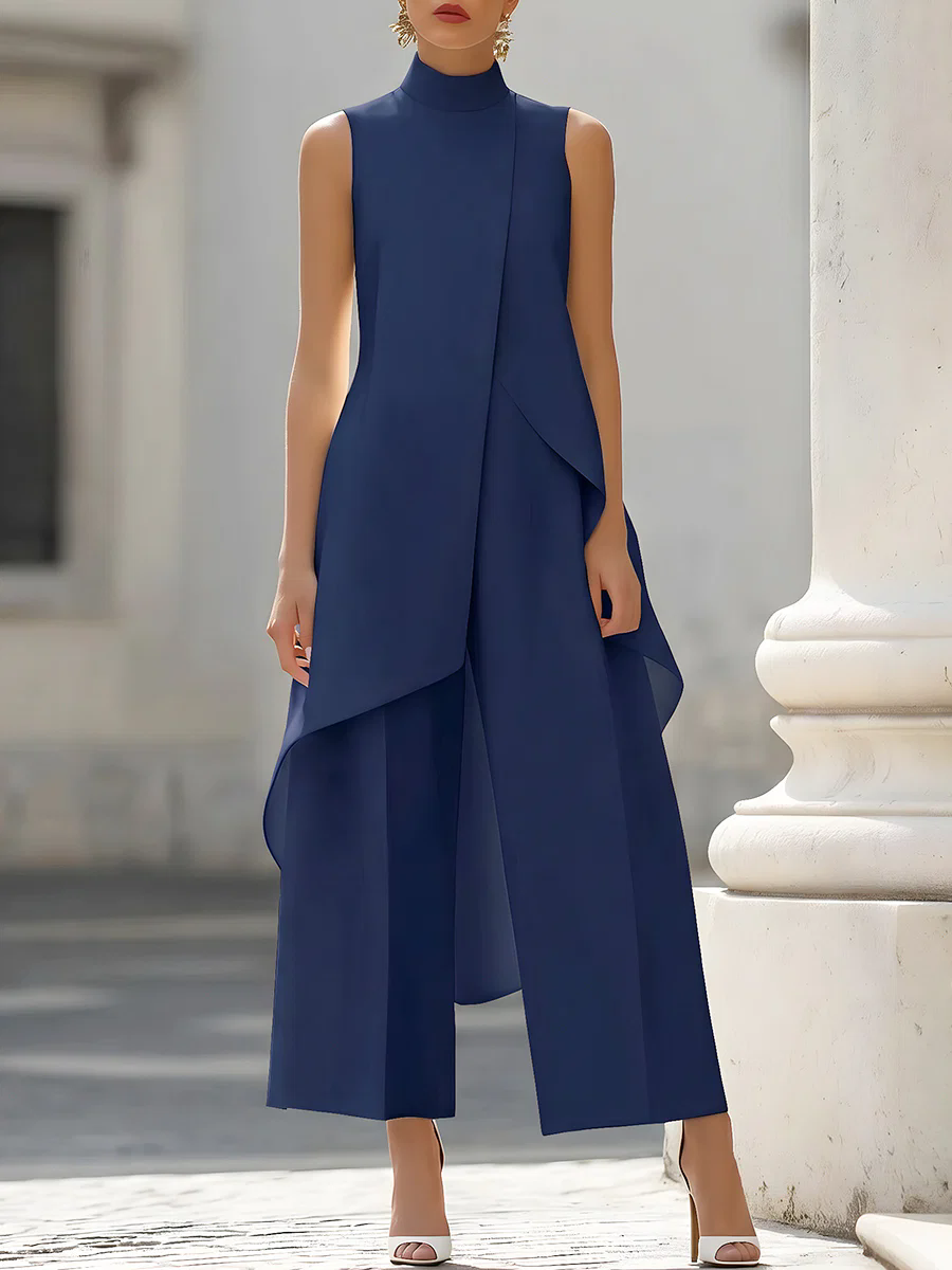 Sleeveless High Neck Asymmetri - Women'S Formal Wear Jumpsuit review and price